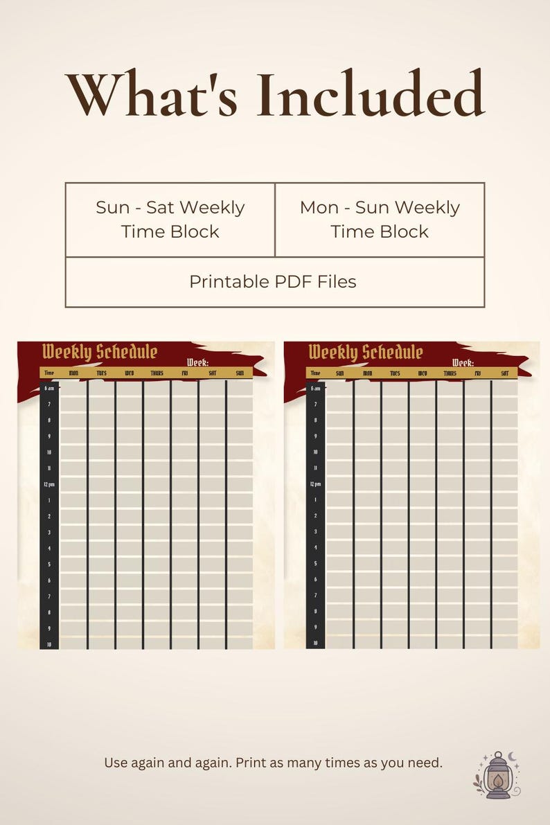Weekly Time Block Planner Printable | Pirate Weekly Schedule PDF ...