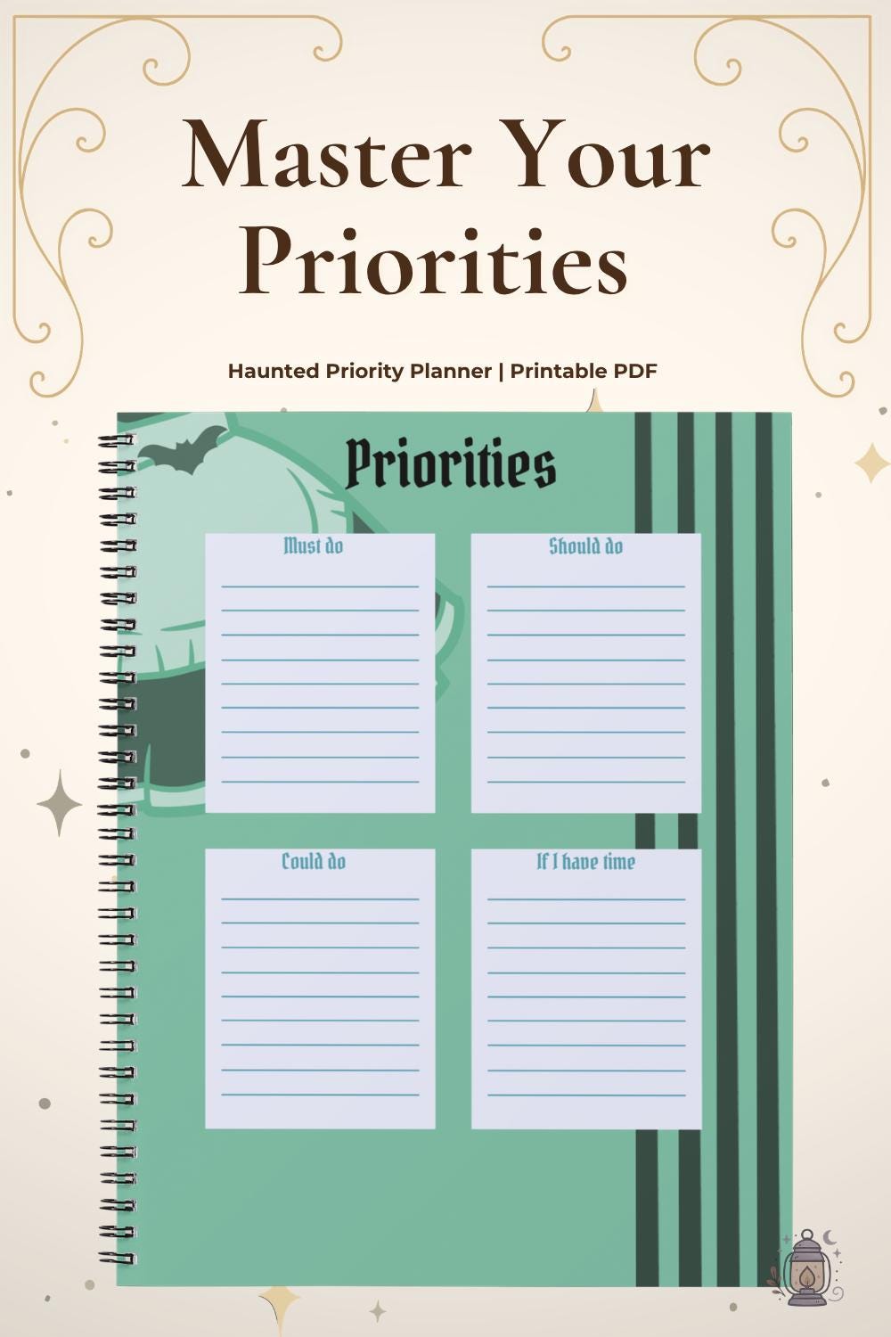 Haunted Priority Planner Printable | Productivity Planner PDF | Task ...