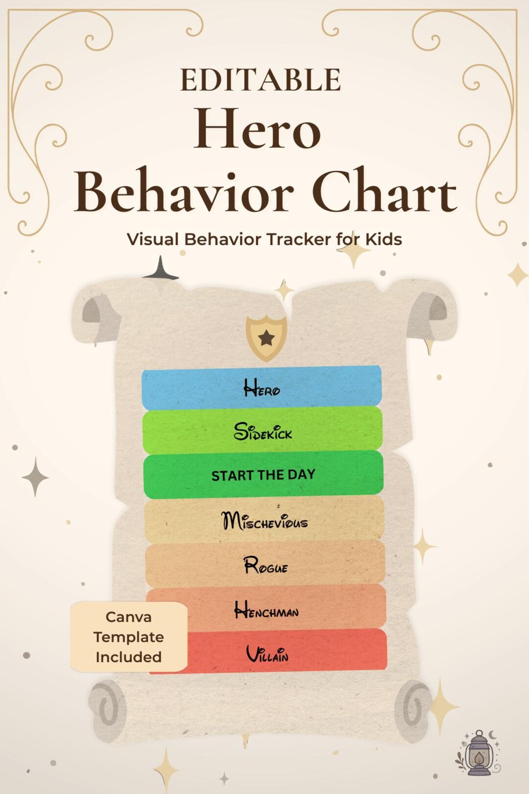 Herro Routine Hero Behavior Chart for Kids | Editable Visual Behavior Tracker ...