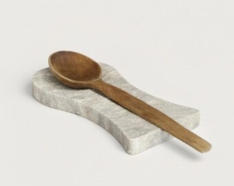 Silver Travertine Spoon Rest – Handcrafted