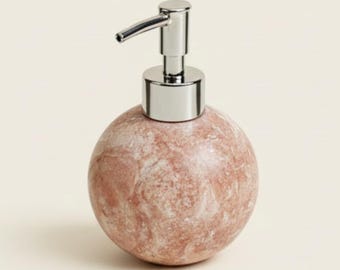 Distributeur de savon liquide en travertin rouge naturel - Orange Form Design
