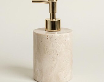 Travertine Marble Liquid Soap Dispenser (Handcrafted)