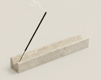 Porta-incenso em travertino – Feito à mão