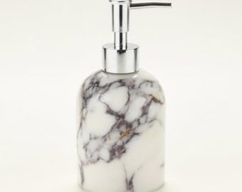 Lilac Marble Liquid Soap Dispenser – Handcrafted Natural Stone