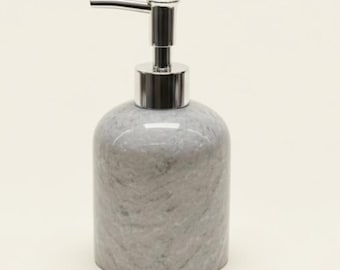 Distributeur de savon liquide en marbre gris – Élégance naturelle intemporelle