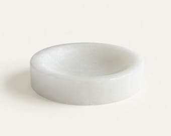 White Marble Solid Soap Dish (Handcrafted)