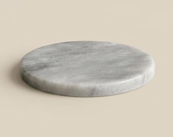 Grey Natural Marble Coaster – Handcrafted