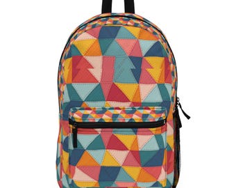 Zaino geometrico colorato / Zaino scolastico con motivi / Borsa da viaggio per tutti i giorni in regalo