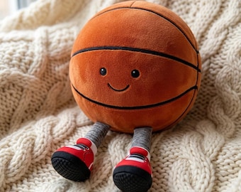 Peluche de baloncesto Amuseables con piernas colgantes: una adorable pelota de peluche suave para niños y coleccionistas.