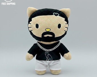 Peluche de estilo urbano de hip-hop, Drake, 24 cm, suave, regalo coleccionable.
