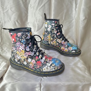 Dr. Martens Floral Boots | Sienna Miller Nylon Magazine | 1990's