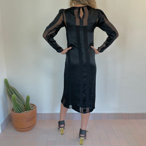 black sheer stripe dress Coperni Striped Sheer Polo Dress