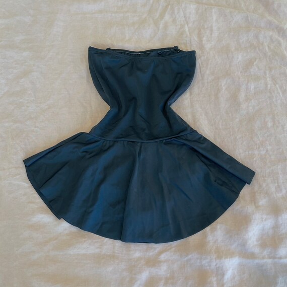 Vintage Strapless Black Swimsuit with Skirt Keyhole… Gem