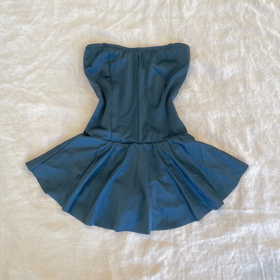 Vintage Strapless Black Swimsuit with Skirt Keyhole… Gem