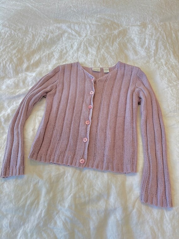 1990's Lavender Silk Blend Sweater | Cropped Cardi