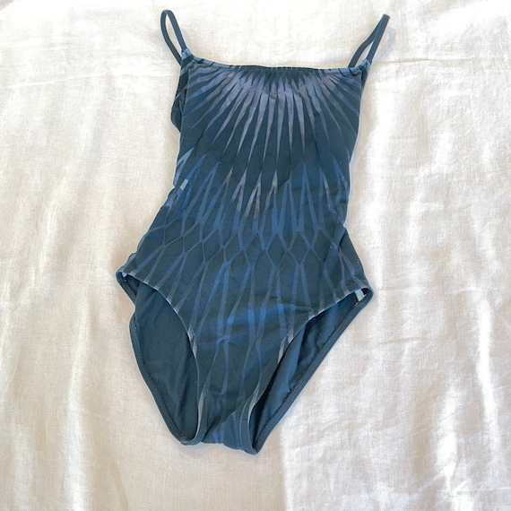 Vintage Sheer Gottex Swimsuit | Black Geometric P… - image 1