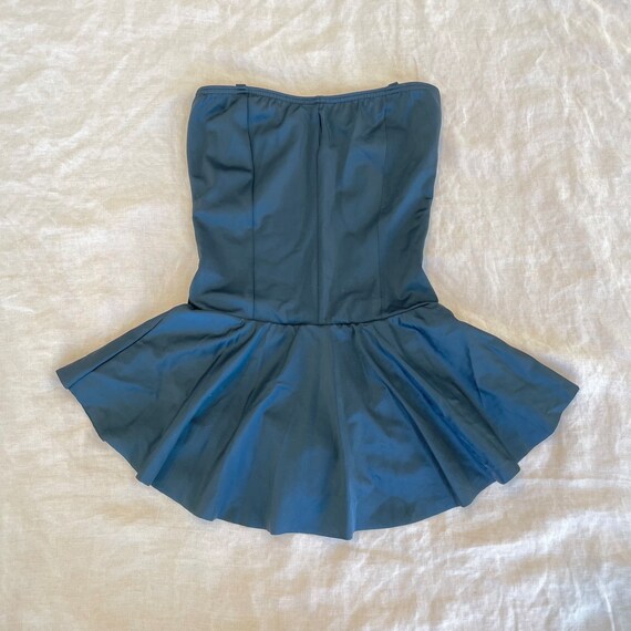 Vintage Strapless Black Swimsuit with Skirt Keyhole… Gem