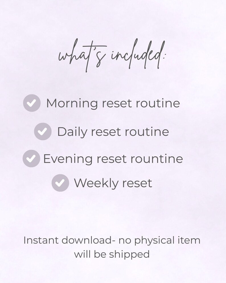Daily Reset Routine Printable | 10 Minute Home Organization Checklist ...