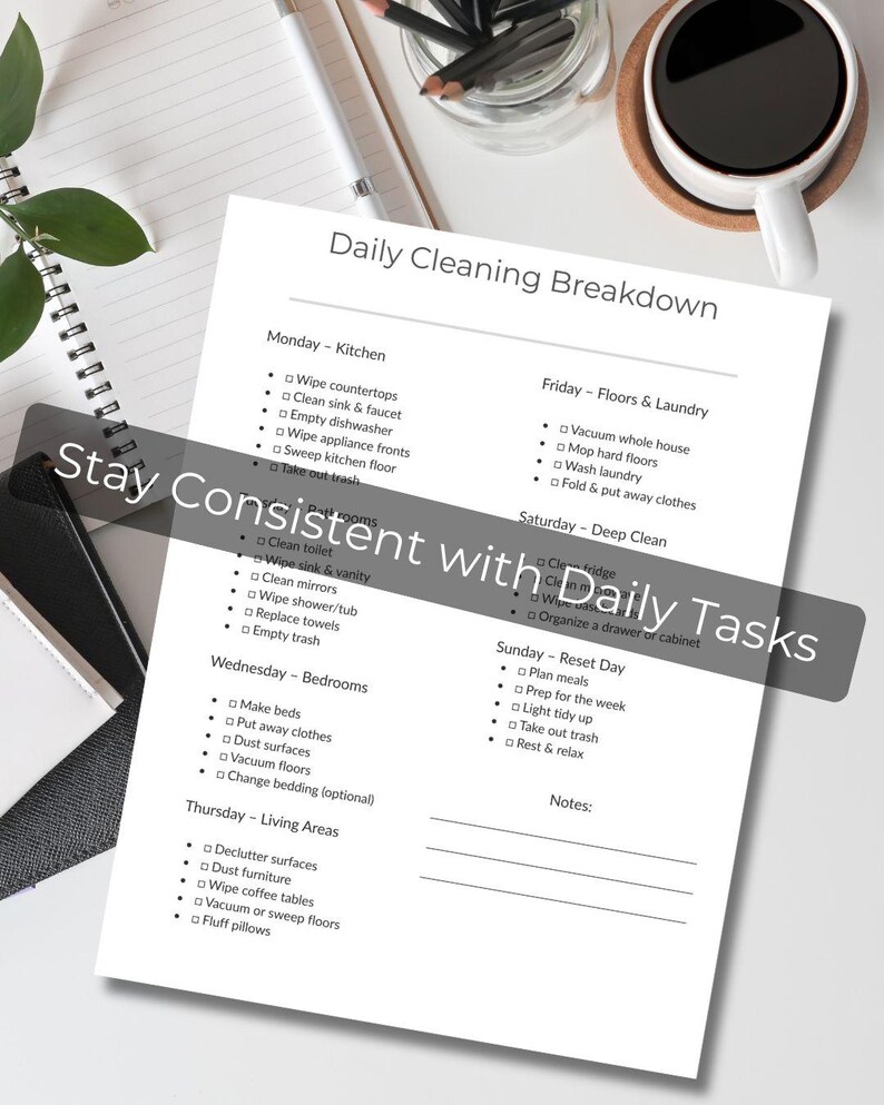 Ultimate Home Cleaning Planner Printable | Weekly, Daily & Monthly ...