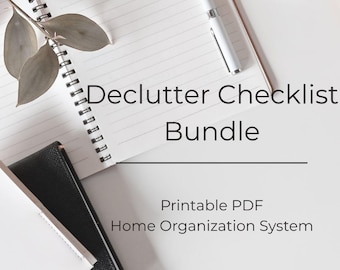 Declutter Checklist Bundle | Home Organization, Room by Room Planner (Printable PDF)
