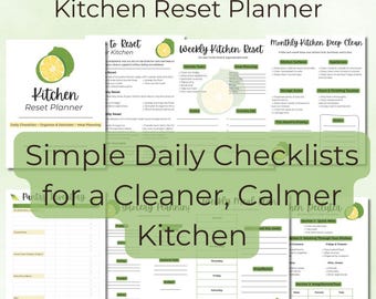 Kitchen Reset Planner | Simple Daily Checklists for a Cleaner, More Organized Kitchen