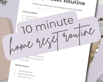 Daily Reset Routine Printable | 10 Minute Home Organization Checklist (Digital Download)