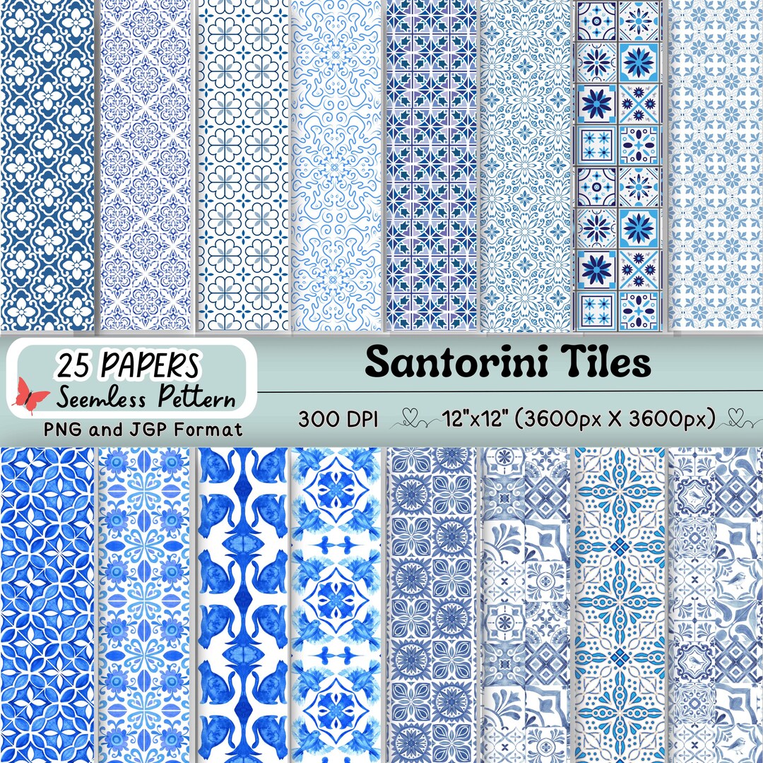 25 Mediterranean Seamless Pattern Geometric Background | Santorini ...