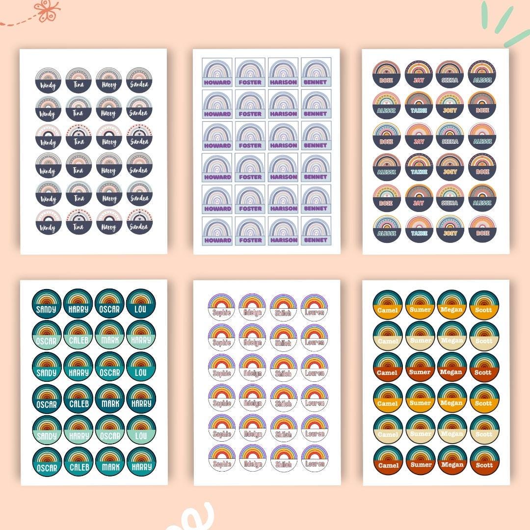140+ Fun Color Name Labels for Kids | Editable Student Name Tags ...