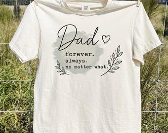 Dad Forever Always Shirt, Retro Fatherhood Tee, Minimalist Dad Gift, Botanical Line Art, Comfort Colors Top, Trendy Gift For Dad