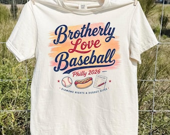 Brotherly Love Baseball Philly 2026 Shirt, Vintage Game Day Tee, Retro Liberty Bell Skyline Clothing, Summer Stadium Outfit Gift For Fans