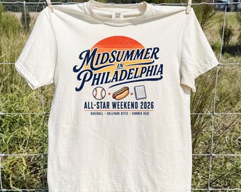 Midsummer In Philadelphia All Star Weekend 2026 Shirt, Vintage Baseball Sunset Tee, Retro Ballpark Bites Clothing, Summer Game Outfit Gift