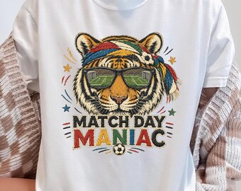 World Cup Match Day Maniac Tiger Shirt, Comfort Colors Global Football Fan Graphic Tee, Soccer Tournament Gift