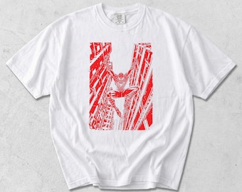Camiseta gráfica de Spider City, camiseta roja minimalista estilo cómic, camiseta urbana de estilo streetwear, camiseta estética de superhéroe, camiseta gráfica Comfort Colors