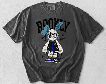 Camiseta retro de estilo urbano con conejito, camiseta vintage con estampado de conejo de dibujos animados, camiseta Pepper Comfort Colors, ropa de hip hop con conejito, regalo con estética Y2K