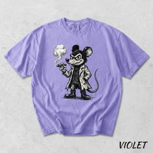 Vintage Mickey Mouse T-Shirt, Dark Cartoon Character, Retro Goth Mouse Smoking Cigar, Edgy Streetwear Graphic, Old School Horror Comic Art image 16