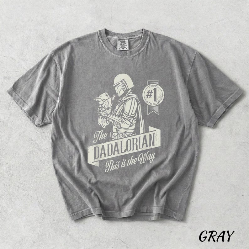 Star Wars Dad Shirt, Mandalorian Father's Day Gift, The Dadalorian Tee, This is the Way Shirt, Star Wars Gift for Men, Baby Yoda Dad Gift immagine 10