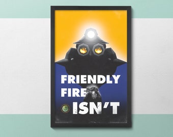 Deep Rock Galactic - Friendly Fire Poster 11x17