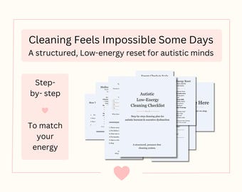 Autism Friendly Low Energy Cleaning Checklist | Weekly & Reset Planner | Neurodivergent Routine | Printable Digital Download