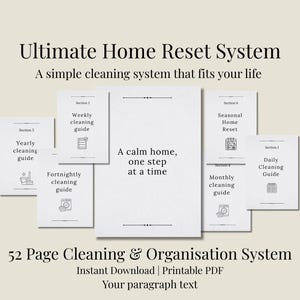 Ultimate Home Reset Planner PDF | Cleaning Schedule Checklist | Daily Weekly Monthly Cleaning Planner | ADHD Neurodivergent Friendly Routine