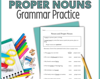 Fiches d'exercices sur les noms communs et les noms propres | Pratique de la grammaire en 1re et 2e années