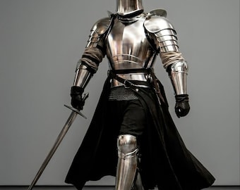 Medieval Knight Armor Suit Wearable Full Plate Armor Mens LARP Cosplay Costume Steel Suit of Armor Renaissance Knight Helmet Armor Set