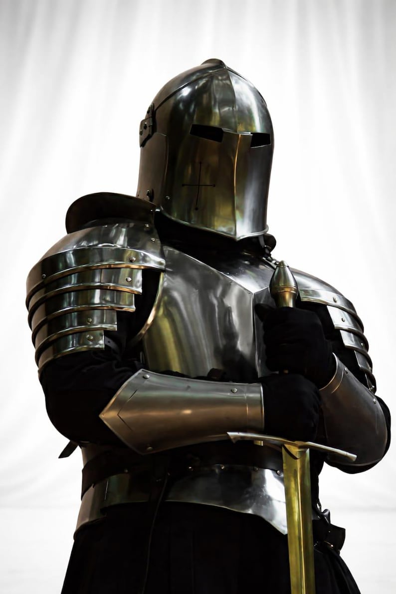 Medieval Knight Armor Suit Wearable Full Plate Armor Mens LARP Cosplay ...