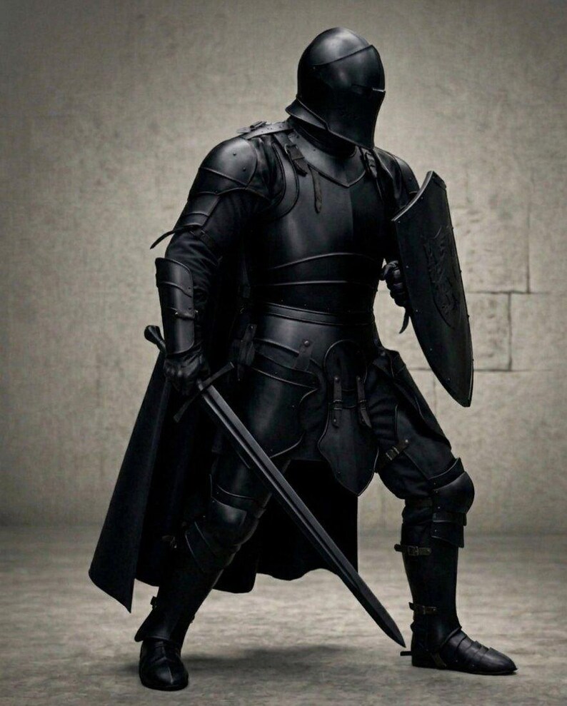 Medieval Barbuta Knight Full Armor Suit | Crusader Steel Plate Armor (Wearable Reenactment Costume) image 3