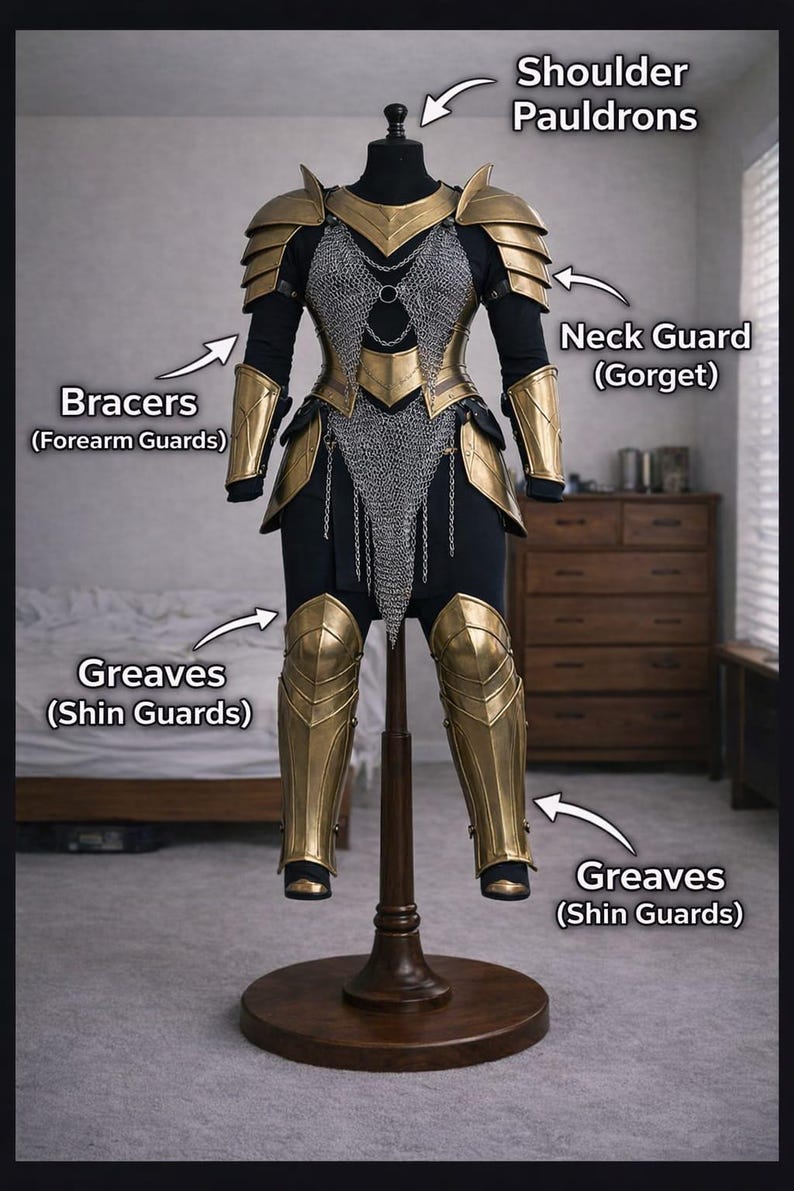 Custom Medieval Armor Set – Pauldrons, Gorget, Bracers & Greaves ...