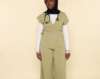 Wide Leg Scrub Set & Scrub Skirt Set