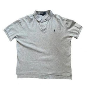 Vintage Polo Ralph Lauren 90s Polo Shirt L XL Boxy Gray Pony Logo Y2K Old Money