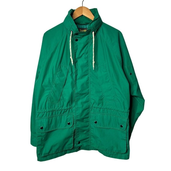 OshKosh B'gosh, OshKosh B'Gosh Hooded Utility Parka M Vintage 90s Teal Navy Gorpcore Windbreaker
