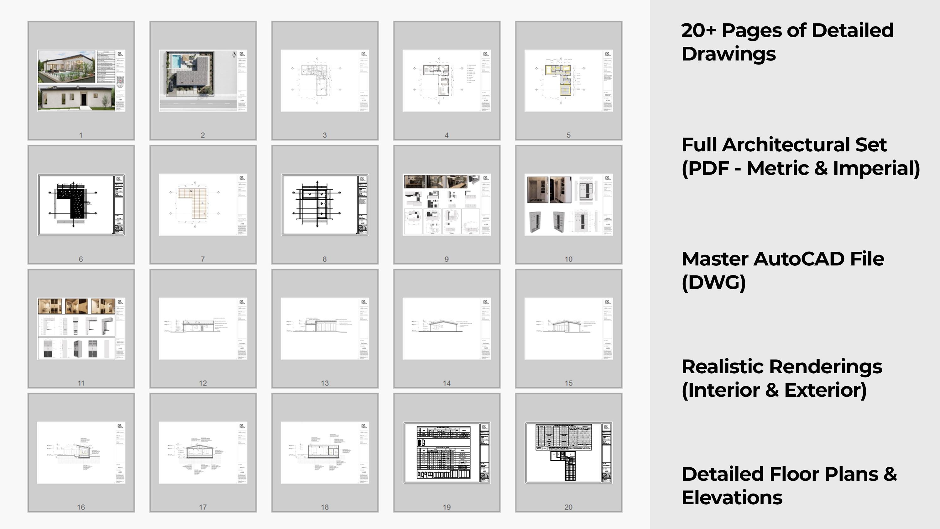 Modern L Shaped 2 Bedroom House Plan With Pool | Floor Plan PDF DWG - Etsy