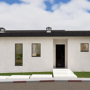 Modern L Shaped 2 Bedroom House Plan With Pool | Floor Plan PDF DWG - Etsy