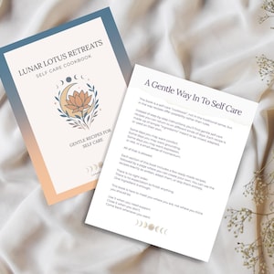 Lunar Lotus Self-Care Cookbook | Gentle Recipes | Printable PDF